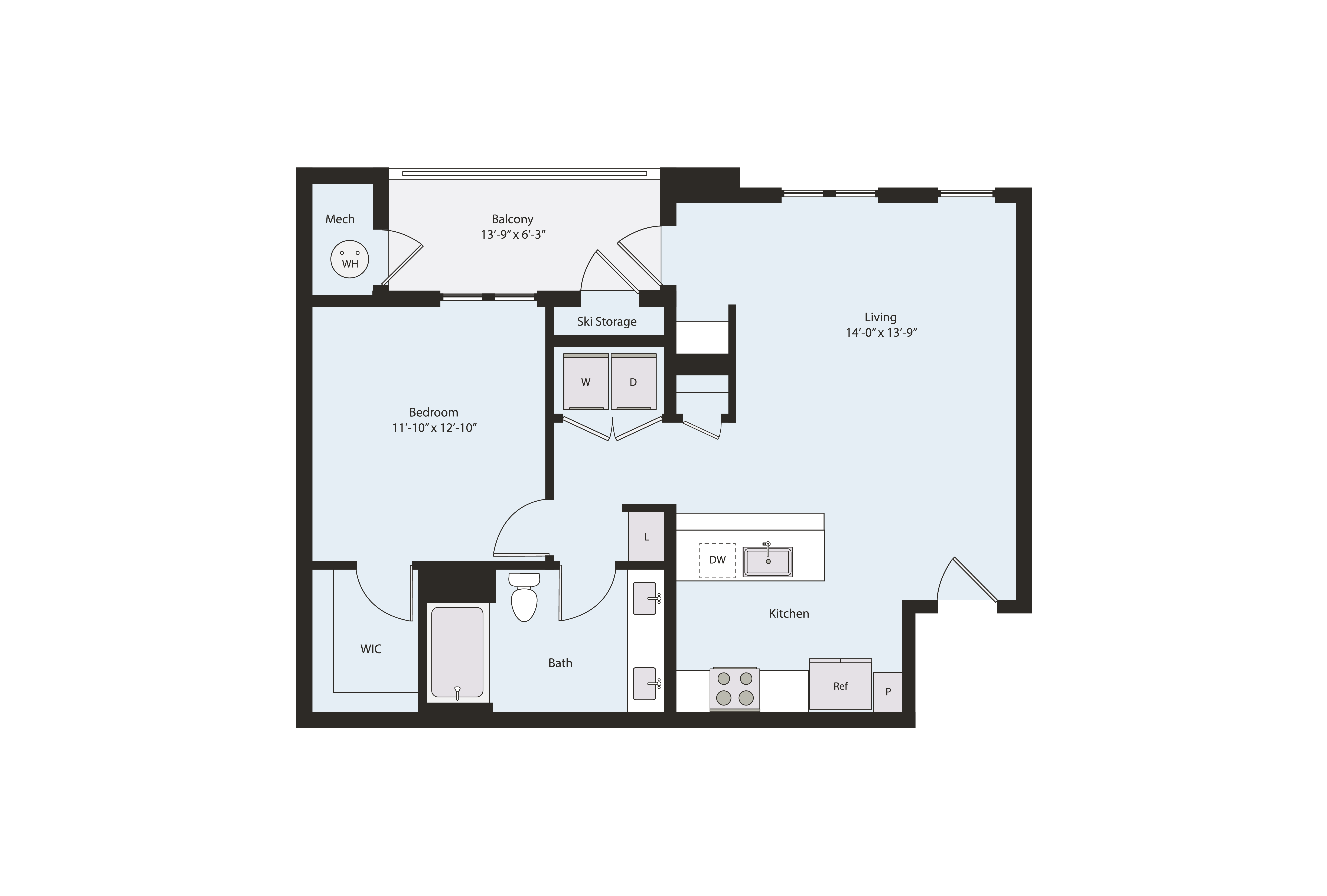 Floor plan layout diagram for A2-1-2